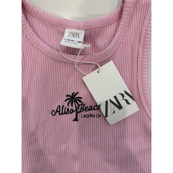 Zara NWT Aliso Beach Tank in Pink Size 13/14 - Picture 3 of 4